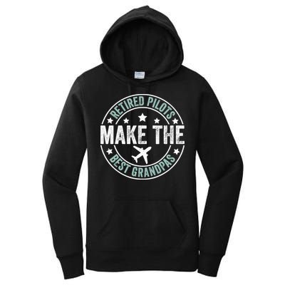 Retired Pilot Grandpa Copilot Airplane Captain Retirement Women's Pullover Hoodie