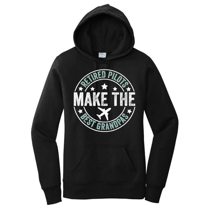 Retired Pilot Grandpa Copilot Airplane Captain Retirement Women's Pullover Hoodie