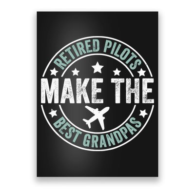 Retired Pilot Grandpa Copilot Airplane Captain Retirement Poster
