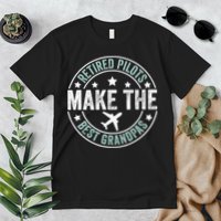 Retired Pilot Grandpa Copilot Airplane Captain Retirement Premium T-Shirt