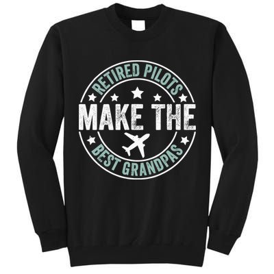 Retired Pilot Grandpa Copilot Airplane Captain Retirement Tall Sweatshirt