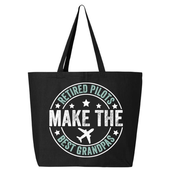 Retired Pilot Grandpa Copilot Airplane Captain Retirement 25L Jumbo Tote