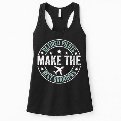 Retired Pilot Grandpa Copilot Airplane Captain Retirement Womens Tank Top