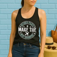 Retired Pilot Grandpa Copilot Airplane Captain Retirement Womens Tank Top