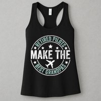 Retired Pilot Grandpa Copilot Airplane Captain Retirement Womens Tank Top