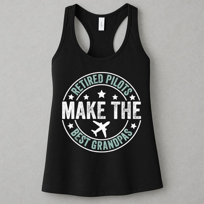 Retired Pilot Grandpa Copilot Airplane Captain Retirement Womens Tank Top