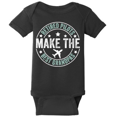Retired Pilot Grandpa Copilot Airplane Captain Retirement Baby Bodysuit