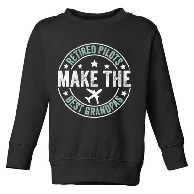 Retired Pilot Grandpa Copilot Airplane Captain Retirement Toddler Sweatshirt