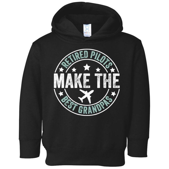 Retired Pilot Grandpa Copilot Airplane Captain Retirement Toddler Hoodie