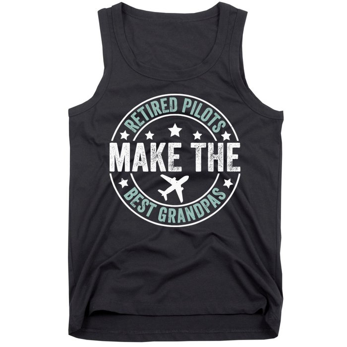 Retired Pilot Grandpa Copilot Airplane Captain Retirement Tank Top