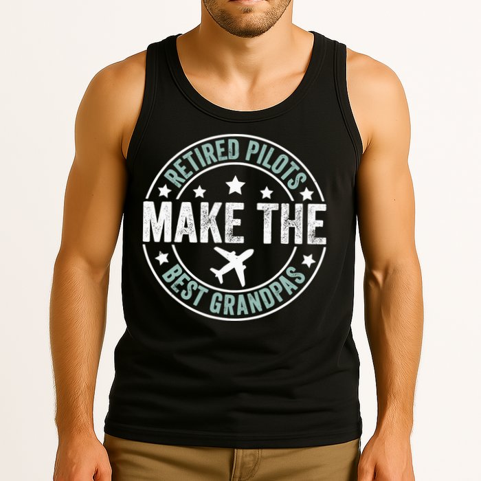 Retired Pilot Grandpa Copilot Airplane Captain Retirement Tank Top