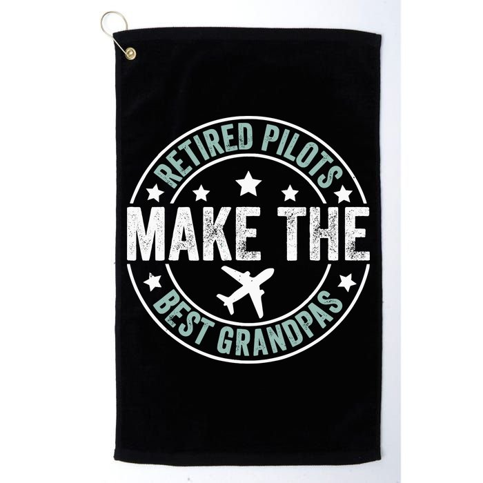 Retired Pilot Grandpa Copilot Airplane Captain Retirement Golf Towel