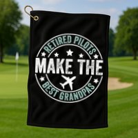 Retired Pilot Grandpa Copilot Airplane Captain Retirement Golf Towel