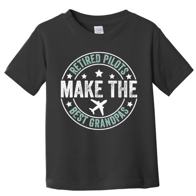 Retired Pilot Grandpa Copilot Airplane Captain Retirement Toddler T-Shirt