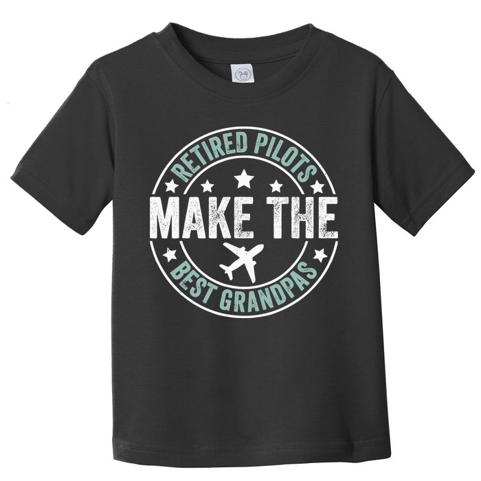 Retired Pilot Grandpa Copilot Airplane Captain Retirement Toddler T-Shirt