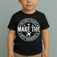 Retired Pilot Grandpa Copilot Airplane Captain Retirement Toddler T-Shirt