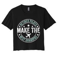 Retired Pilot Grandpa Copilot Airplane Captain Retirement Crop Top