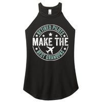 Retired Pilot Grandpa Copilot Airplane Captain Retirement Women's Perfect Tri Rocker Tank