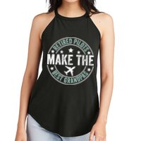 Retired Pilot Grandpa Copilot Airplane Captain Retirement Women's Perfect Tri Rocker Tank