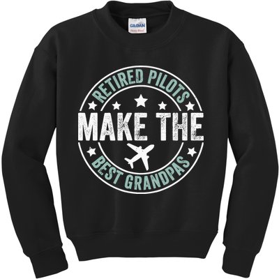 Retired Pilot Grandpa Copilot Airplane Captain Retirement Kids Sweatshirt