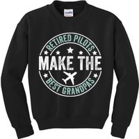 Retired Pilot Grandpa Copilot Airplane Captain Retirement Kids Sweatshirt
