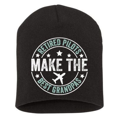 Retired Pilot Grandpa Copilot Airplane Captain Retirement Short Acrylic Beanie