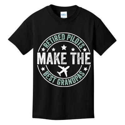 Retired Pilot Grandpa Copilot Airplane Captain Retirement Kids T-Shirt