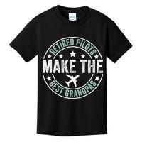 Retired Pilot Grandpa Copilot Airplane Captain Retirement Kids T-Shirt