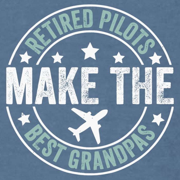 Retired Pilot Grandpa Copilot Airplane Captain Retirement Garment-Dyed Sweatshirt