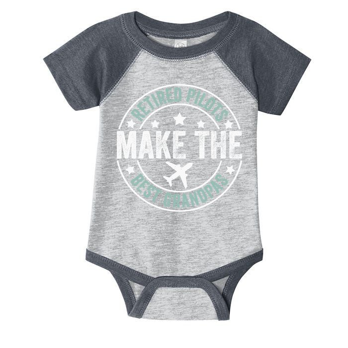 Retired Pilot Grandpa Copilot Airplane Captain Retirement Infant Baby Jersey Bodysuit