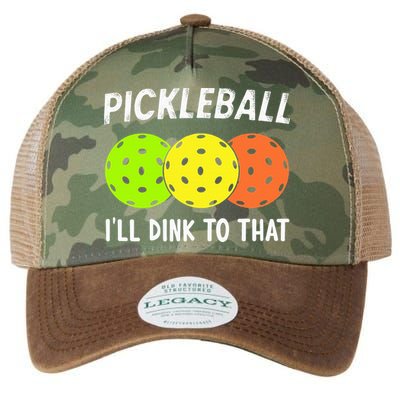 Retro Pickleball Gift Pickleball Players I'll Dink to That Legacy Tie Dye Trucker Hat
