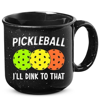 Retro Pickleball Gift Pickleball Players I'll Dink to That 15oz Campfire Ceramic Mug