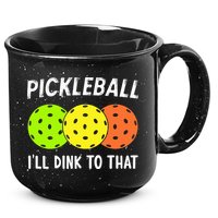 Retro Pickleball Gift Pickleball Players I'll Dink to That 15oz Campfire Ceramic Mug