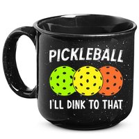 Retro Pickleball Gift Pickleball Players I'll Dink to That 15oz Campfire Ceramic Mug