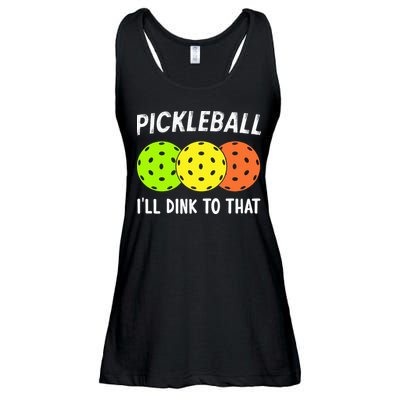 Retro Pickleball Gift Pickleball Players I'll Dink to That Ladies Essential Flowy Tank