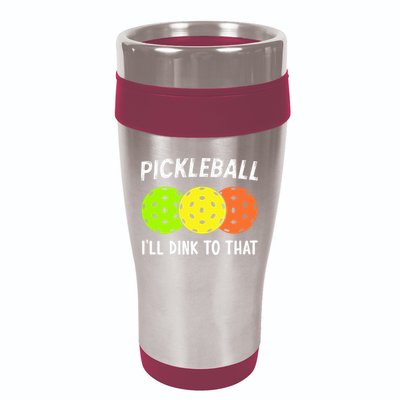 Retro Pickleball Gift Pickleball Players I'll Dink to That 16oz Travel Tumbler