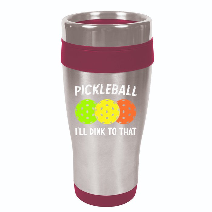 Retro Pickleball Gift Pickleball Players I'll Dink to That 16oz Travel Tumbler