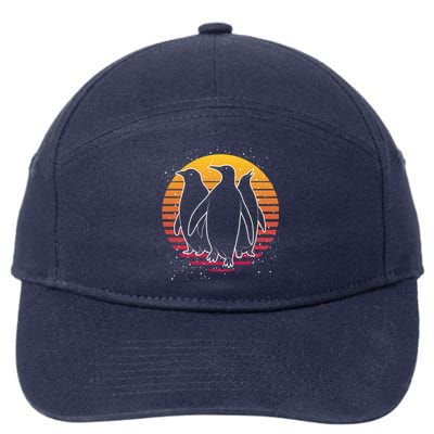 Retro Penguin Gift 7-Panel Snapback Hat