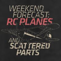 RC Plane Gift Weekend Forecast RC Pilot Model Airplane Lover Garment-Dyed Fleece Hoodie