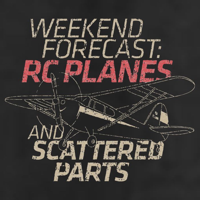 RC Plane Gift Weekend Forecast RC Pilot Model Airplane Lover Garment-Dyed Fleece Hoodie