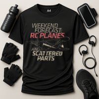 RC Plane Gift Weekend Forecast RC Pilot Model Airplane Lover Performance Shirt