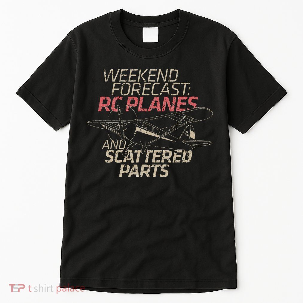 RC Plane Gift Weekend Forecast RC Pilot Model Airplane Lover Tall T-Shirt