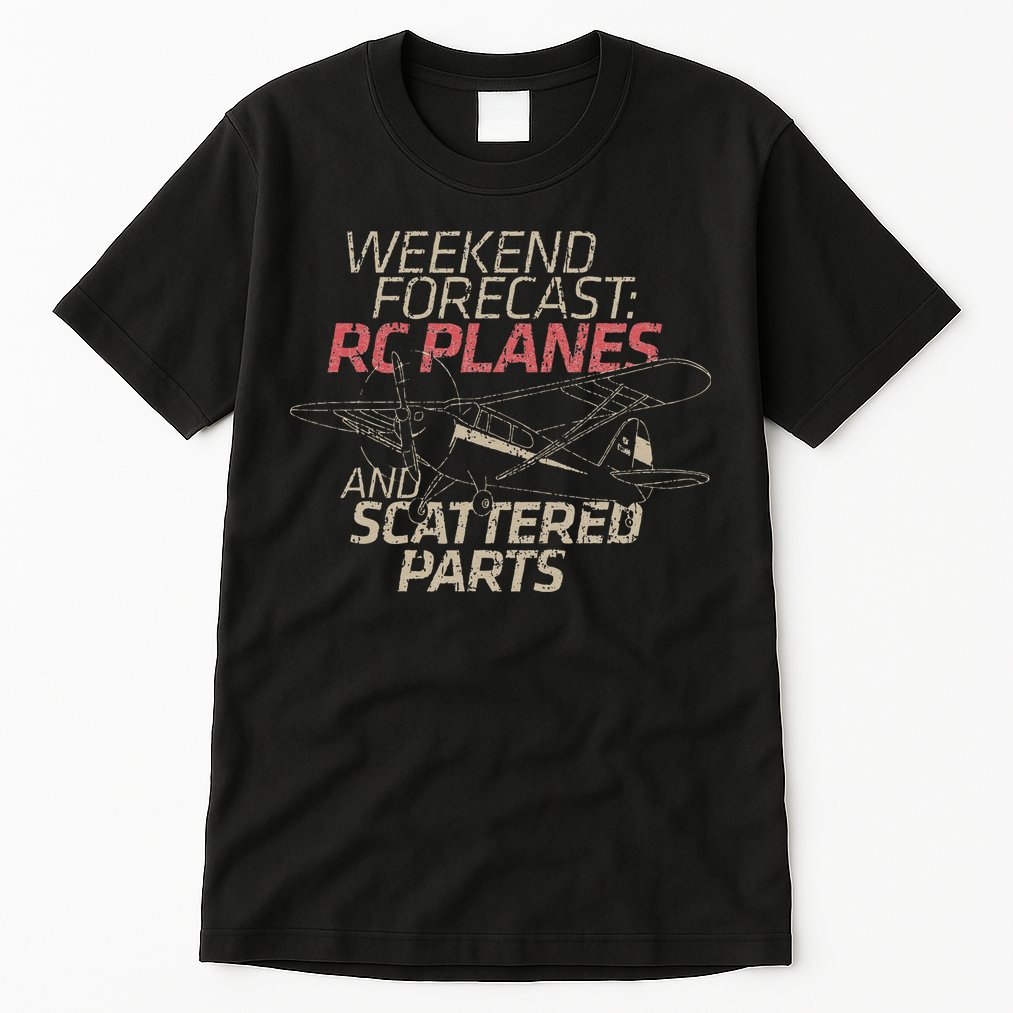 RC Plane Gift Weekend Forecast RC Pilot Model Airplane Lover Tall T-Shirt