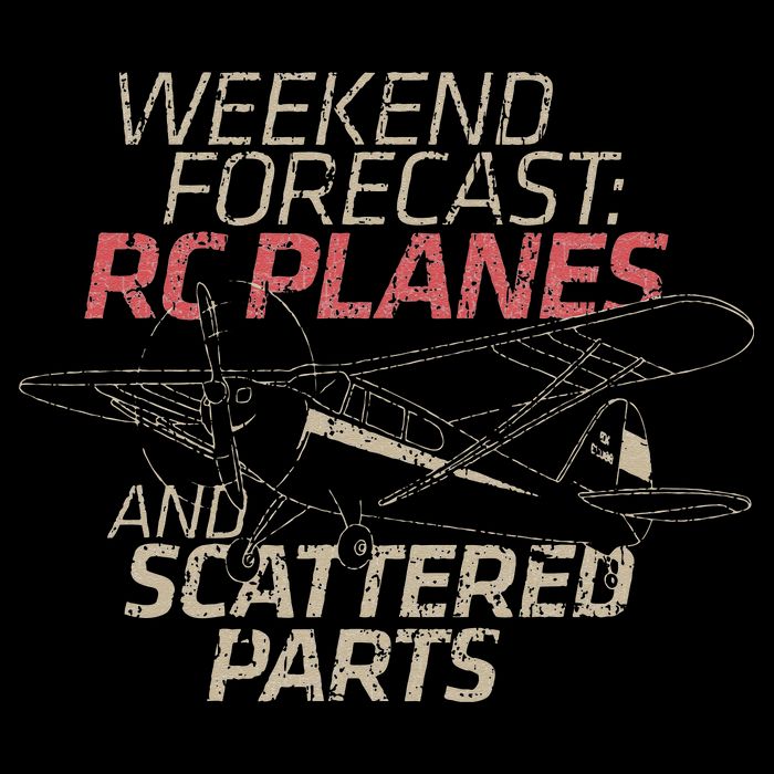 RC Plane Gift Weekend Forecast RC Pilot Model Airplane Lover Drawstring Bag