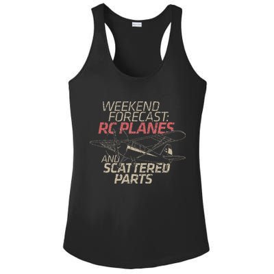 RC Plane Gift Weekend Forecast RC Pilot Model Airplane Lover Ladies PosiCharge Competitor Racerback Tank