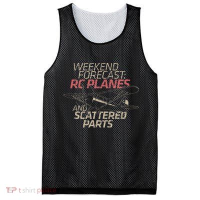 RC Plane Gift Weekend Forecast RC Pilot Model Airplane Lover Mesh Reversible Basketball Jersey Tank