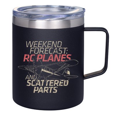 RC Plane Gift Weekend Forecast RC Pilot Model Airplane Lover 12oz Stainless Steel Coffee Mug