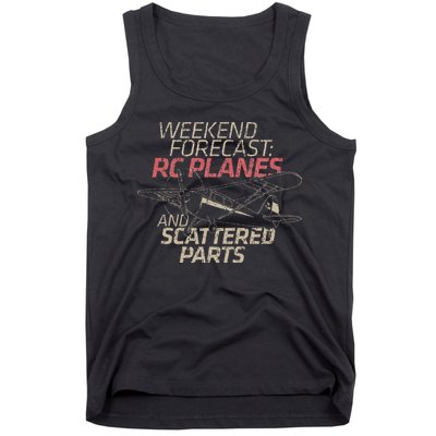 RC Plane Gift Weekend Forecast RC Pilot Model Airplane Lover Tank Top