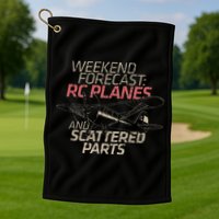RC Plane Gift Weekend Forecast RC Pilot Model Airplane Lover Golf Towel