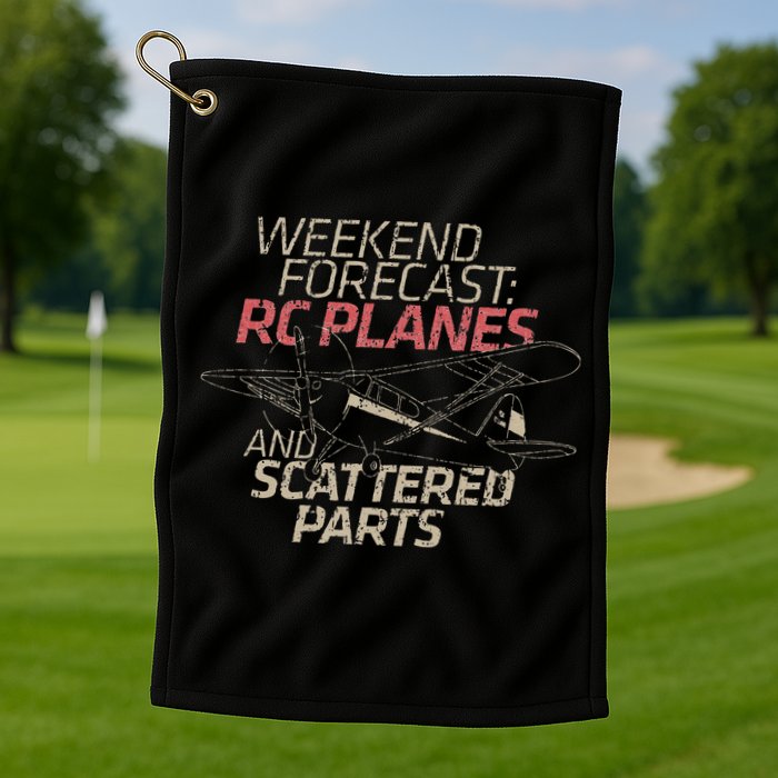 RC Plane Gift Weekend Forecast RC Pilot Model Airplane Lover Golf Towel